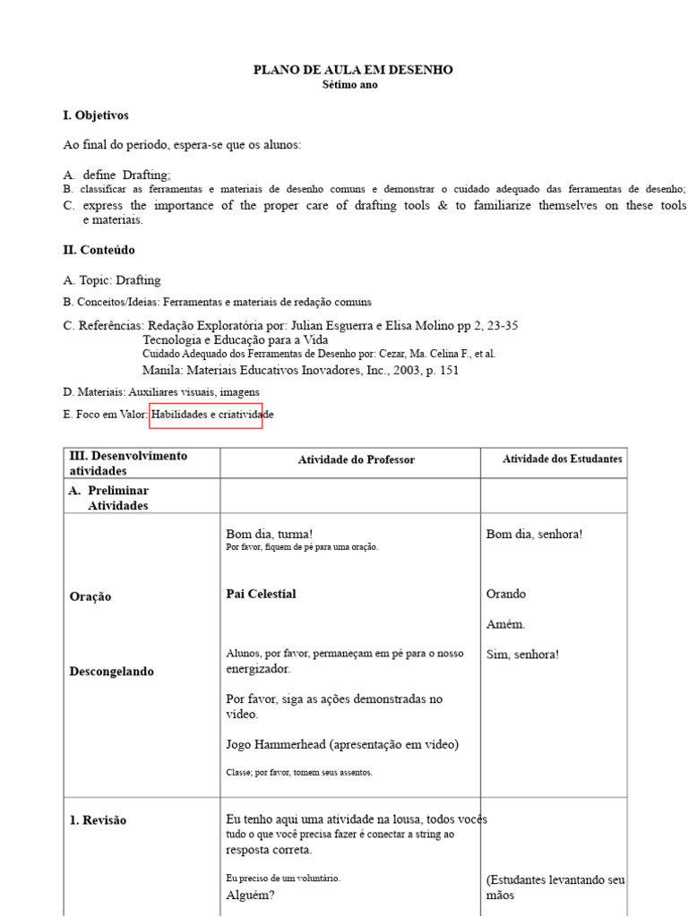 Aula de Desenho: Ferramentas e Cuidados | PDF | Desenho