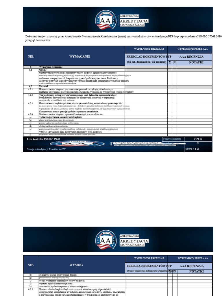 Lista Kontrolna Dla ISO 17043 | PDF