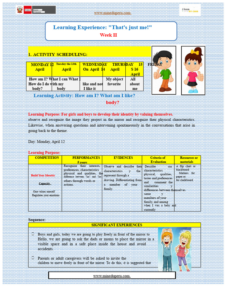 Identity Development Activities for Kids | PDF | Nonverbal ...