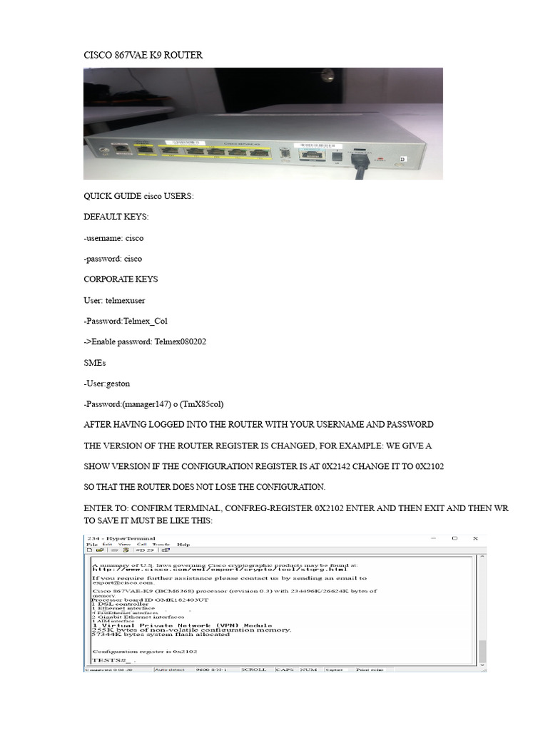 Cisco 867 Step by Step With Internet and Voice Service | PDF | Ip ...