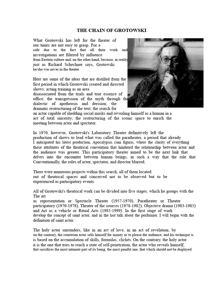 Grotowski's Transformative Theater Concepts | PDF | Theatre | Knowledge