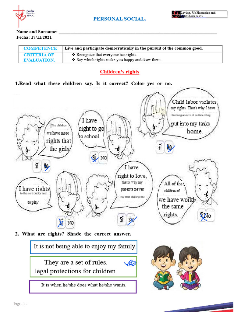Social Personal - The Rights of The Child | PDF