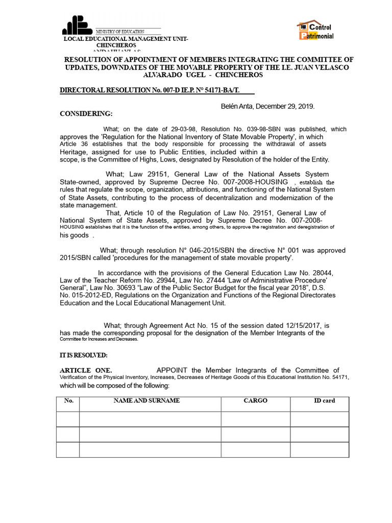 Minutes and Resolutions of Committee Members - of Entries and Exits ...