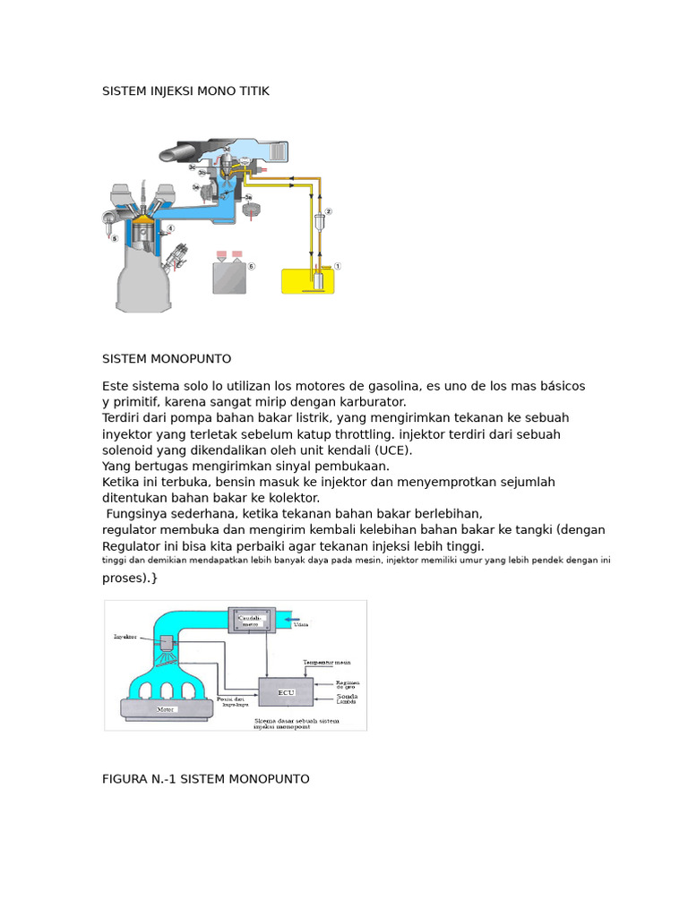 Sistem Injeksi Monopoint pada Mesin Gasoline | PDF