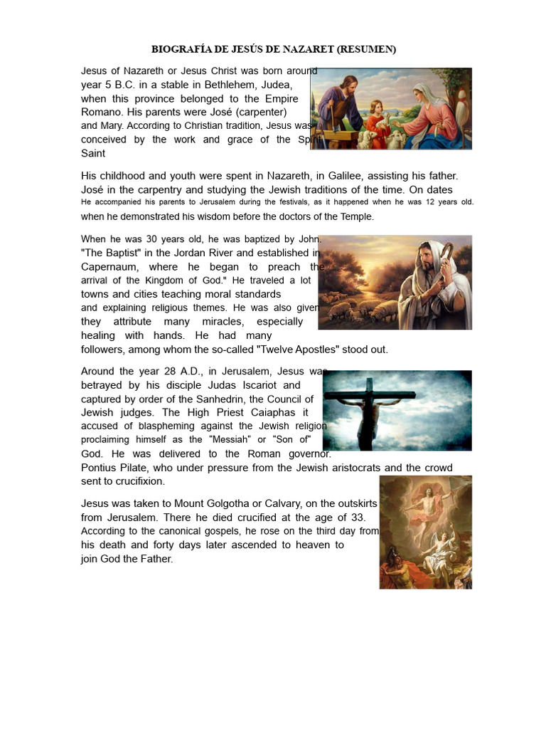 Resumen de la Biografía de Jesús | PDF
