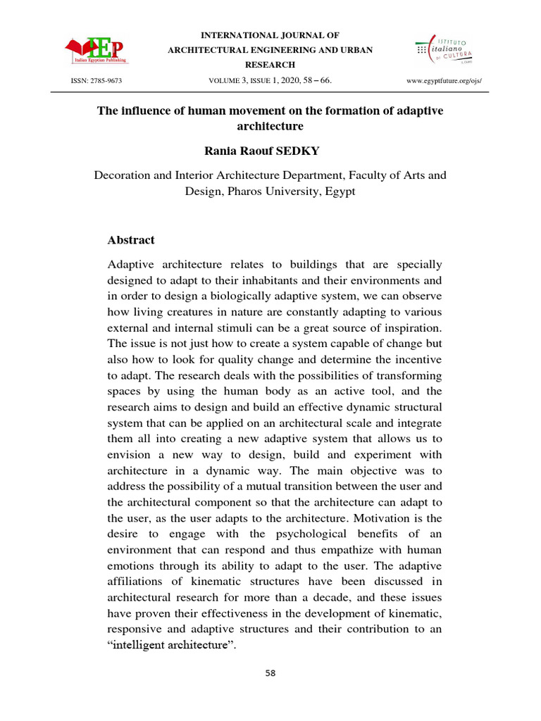 Human Movement in Adaptive Architecture | PDF | System | Space