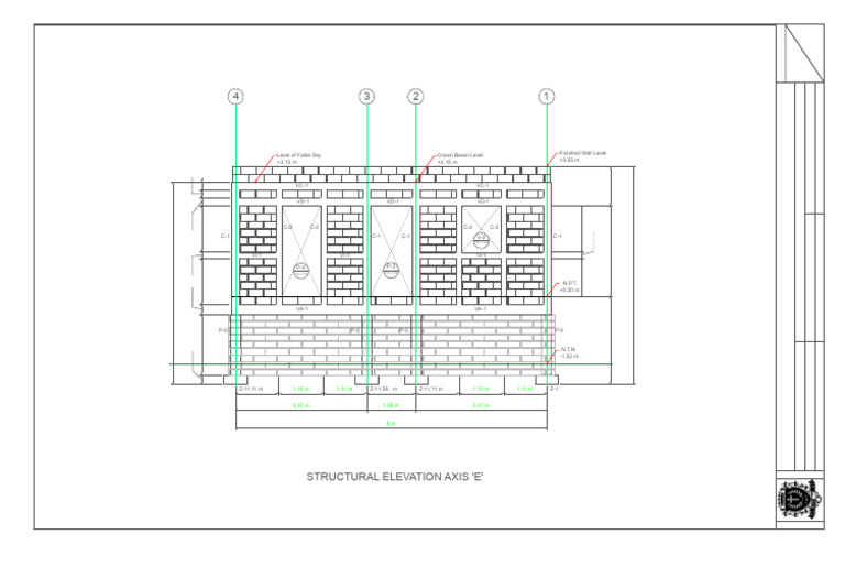 Structural Elevation Axis E Page 16 | PDF | Structural Engineering