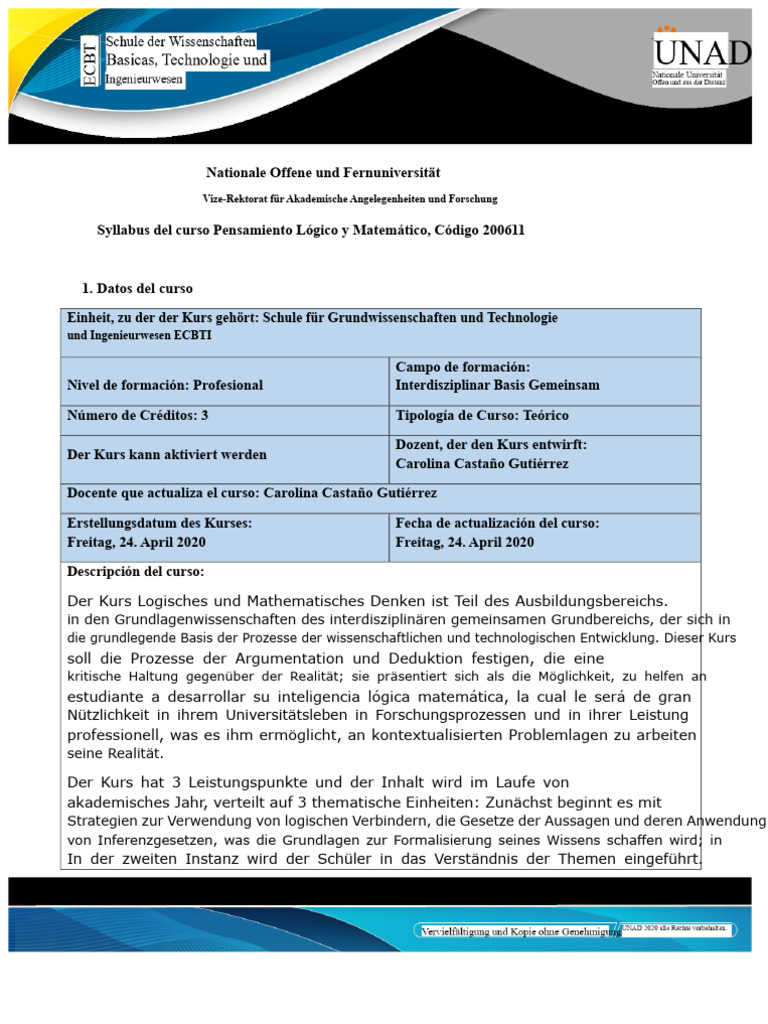 Lehrplan - Logisches Und Mathematisches Denken | PDF