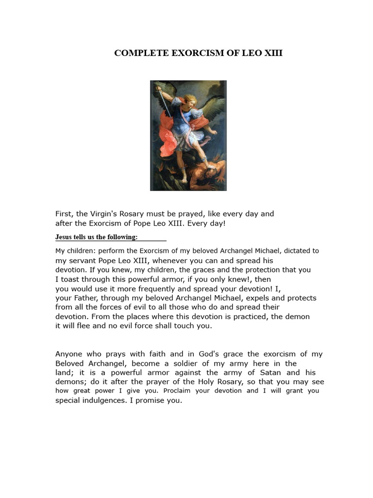 Powerful Exorcism of Pope Leo XIII | PDF | Exorcism | Mary, Mother Of Jesus
