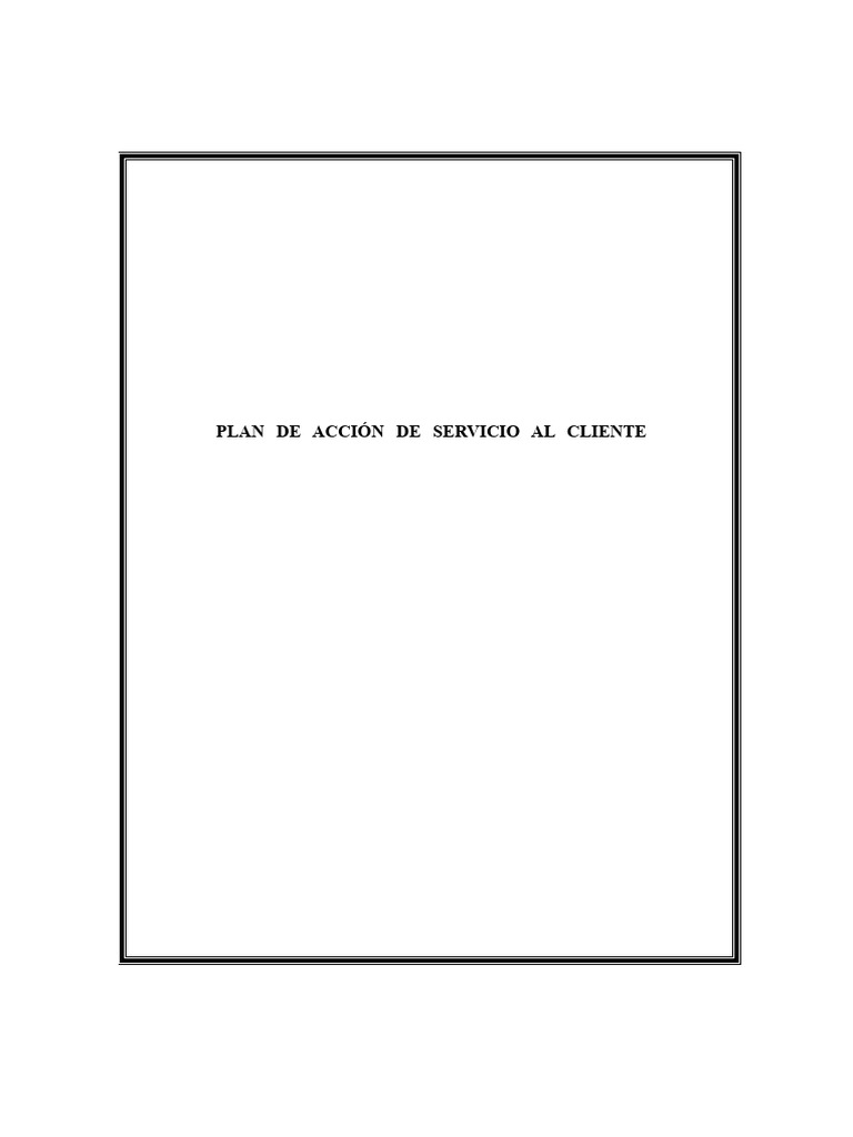 Plan de Acción para Servicio al Cliente | PDF | Servicio al Cliente ...