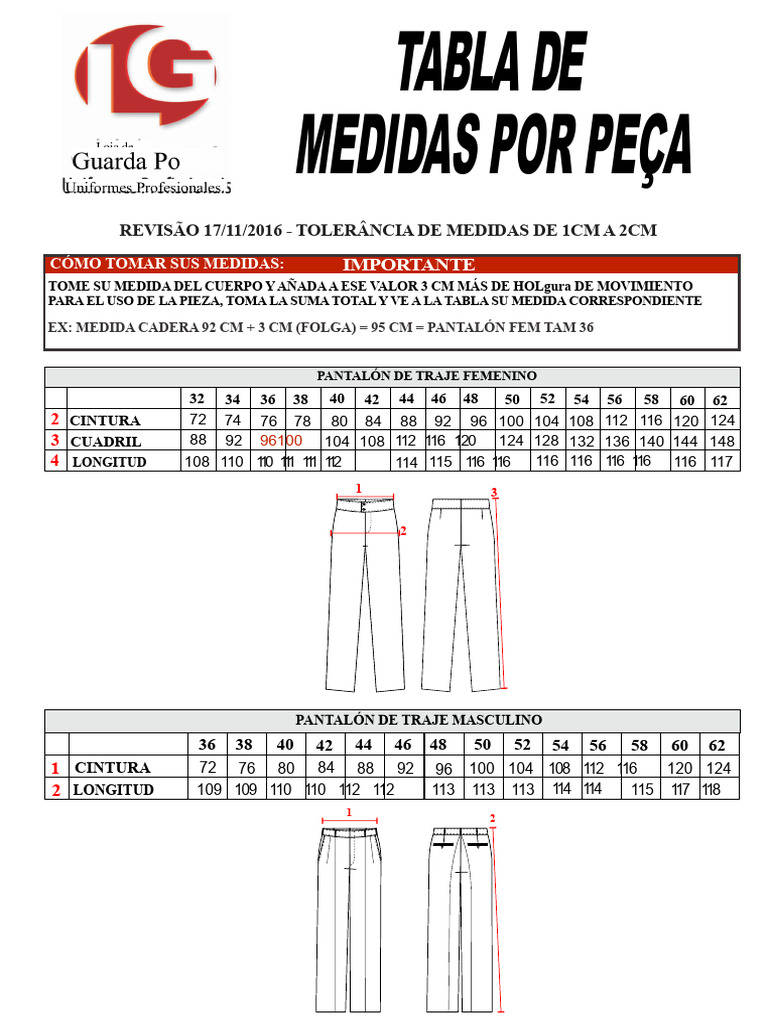 Guía de Medidas para Ropa Femenina y Masculina | PDF | Ropa | Moda