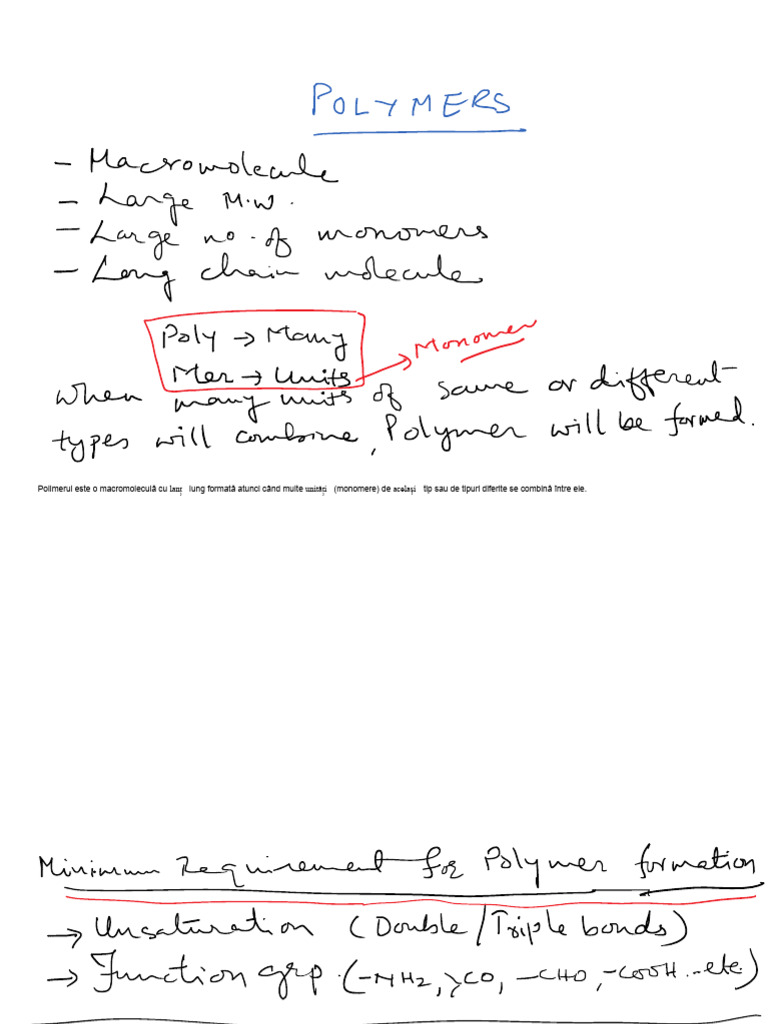 Note Scrise de Mână Despre Polimeri | PDF