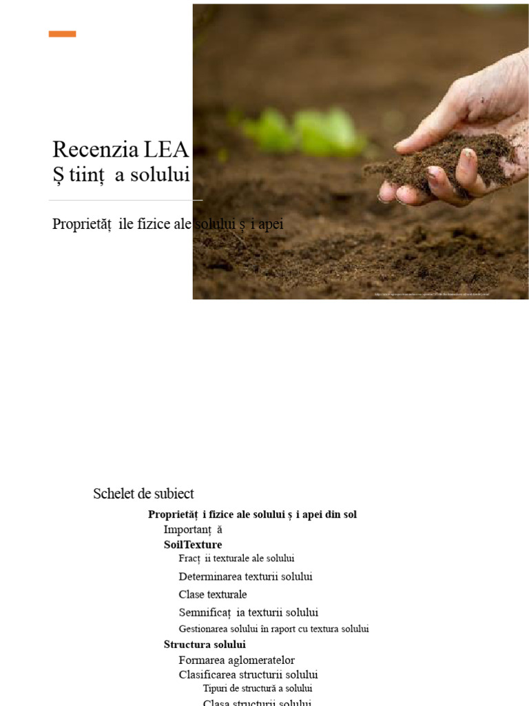 Capitolul 3 - Știința Solului - Proprietăți Fizice | PDF