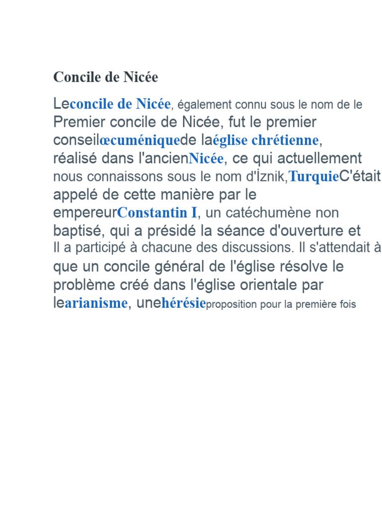 Premier Concile de Nicée : Histoire et Impact | PDF | Synode | Évêque