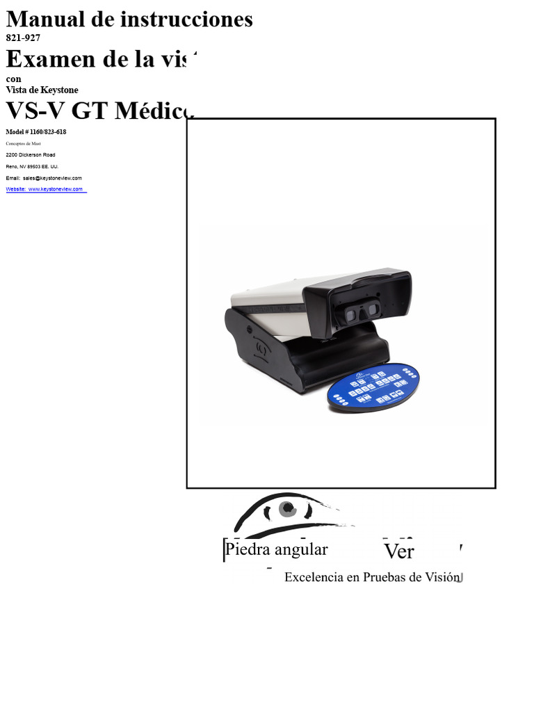 Examen de la Vista con Keystone VS-V GT | PDF | Ojo humano | Ojo