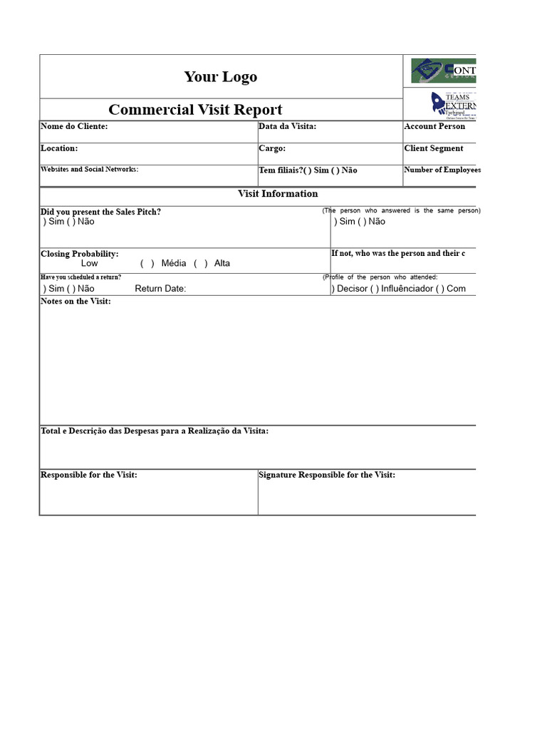 Commercial Visit Report Template | PDF