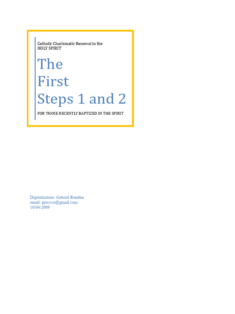 First Steps for New Spirit Baptized | PDF | Jesus | Faith