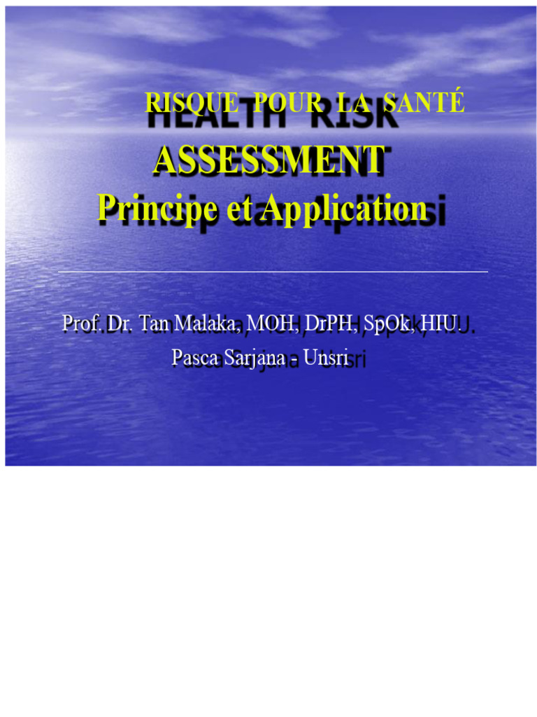 Évaluation des Risques pour la Santé | PDF | Carcinogène | Risque