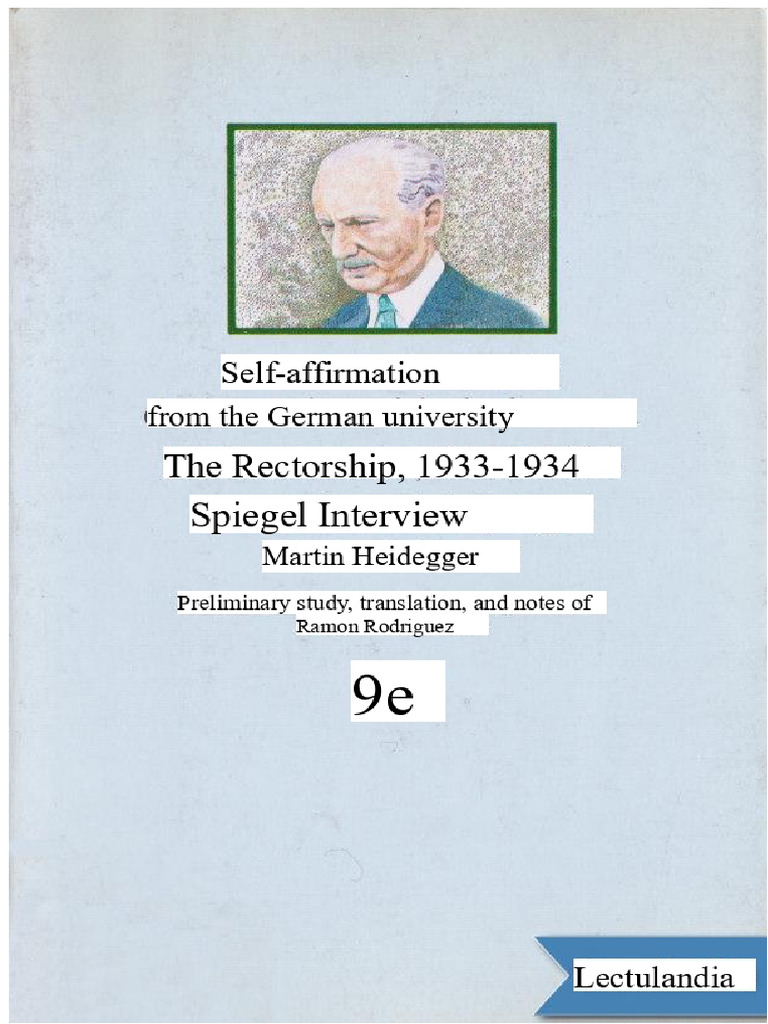 The Self-Affirmation of The German University The Rectorate 1933-1934 ...