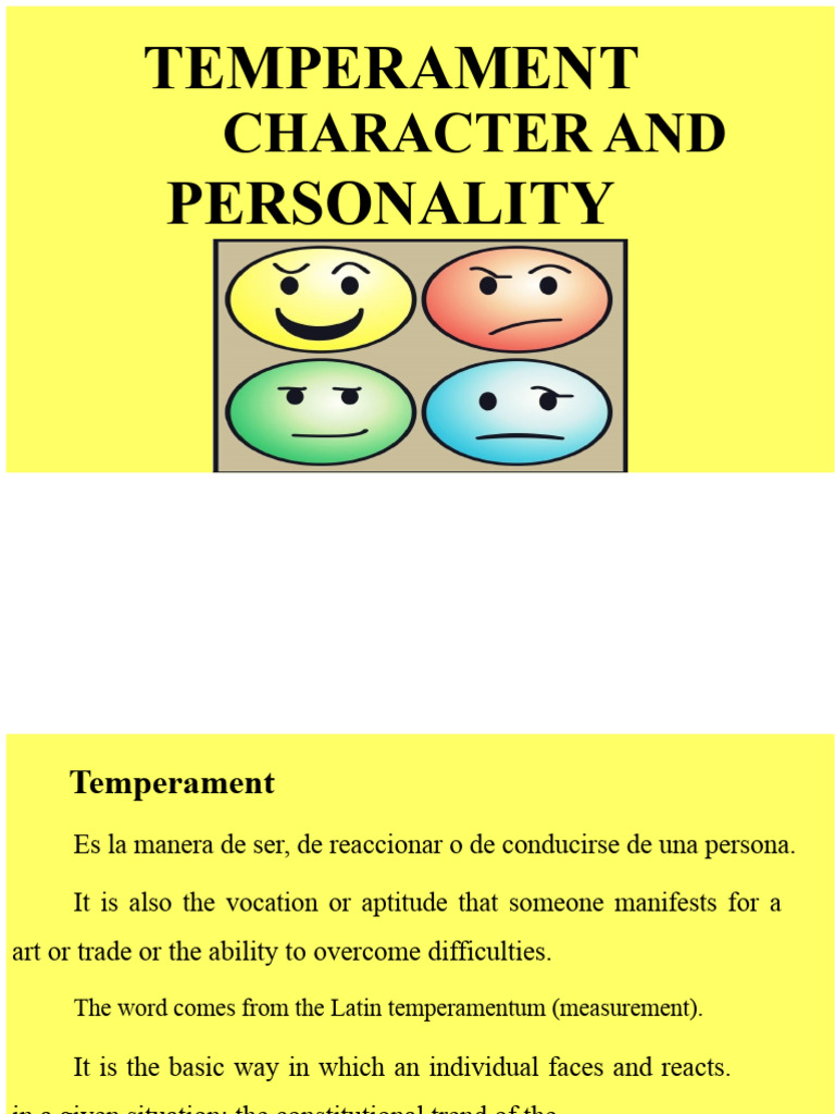 Understanding Temperament and Personality | PDF | Temperament ...