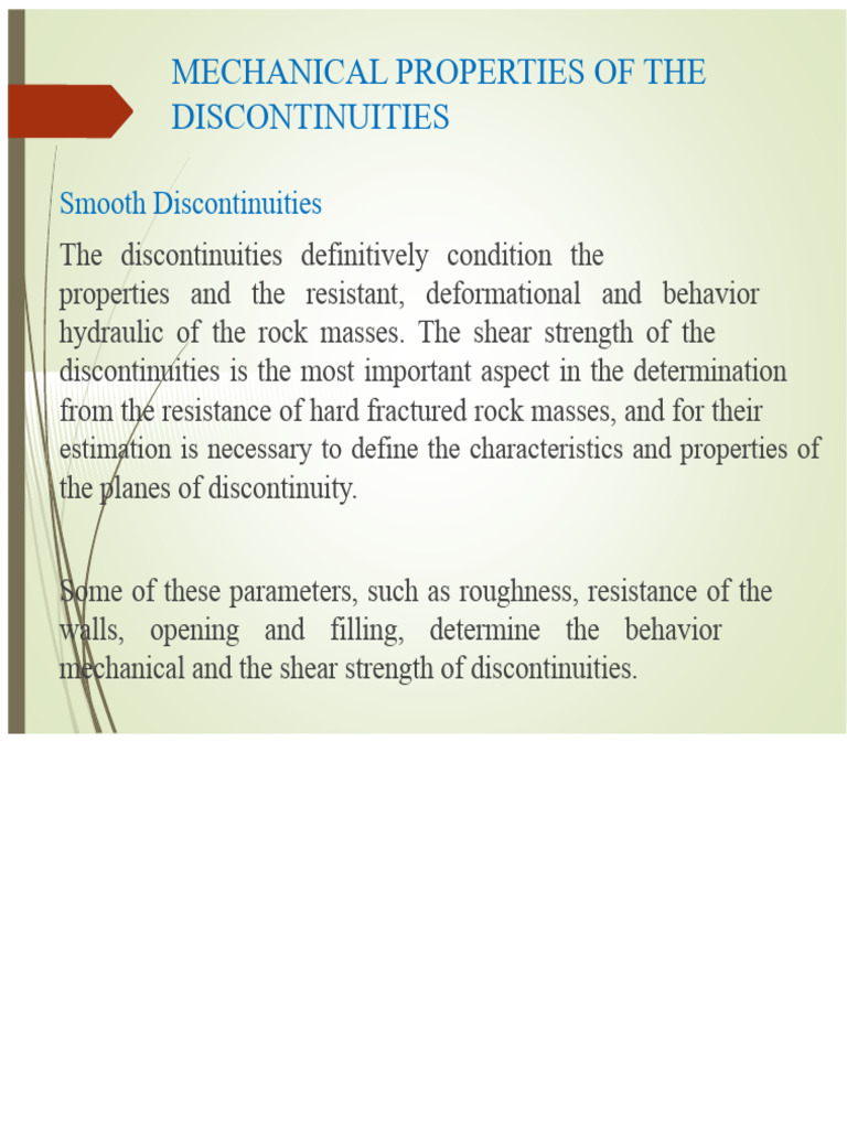 Mechanical Properties of Rock Discontinuities | PDF