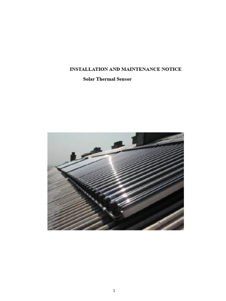 Solar Thermal Sensor Installation Guide | PDF | Heat Transfer | Pipe ...