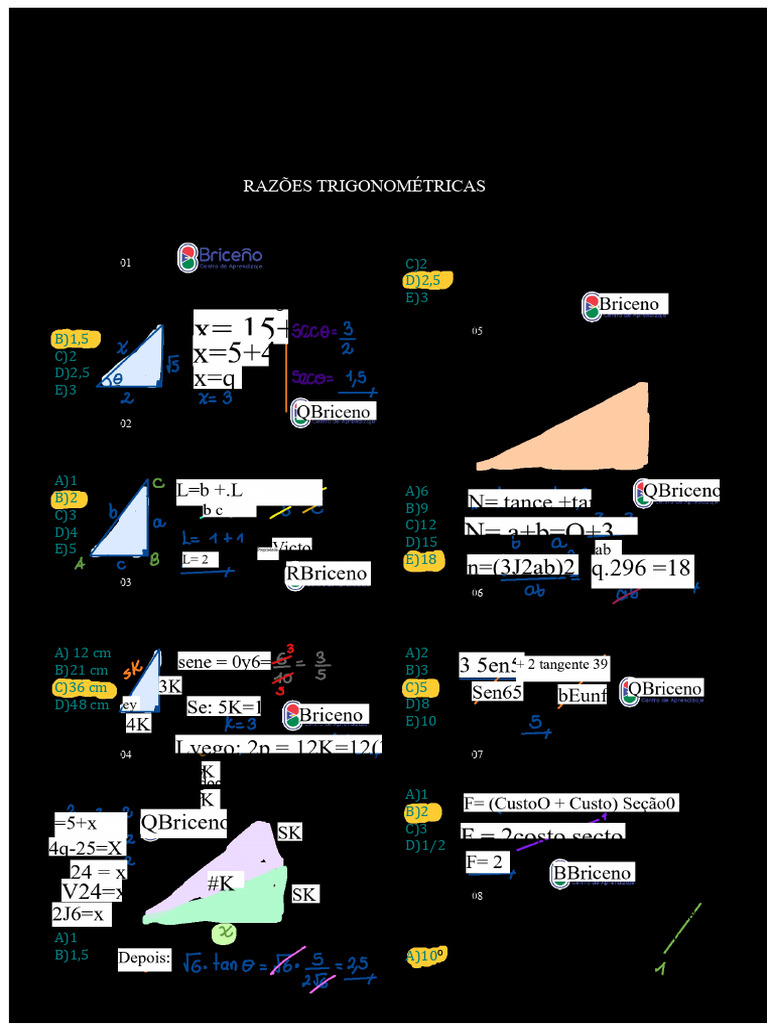 Razões Trigonométricas Ceprunsa | PDF | Trigonometria | Analise matemática