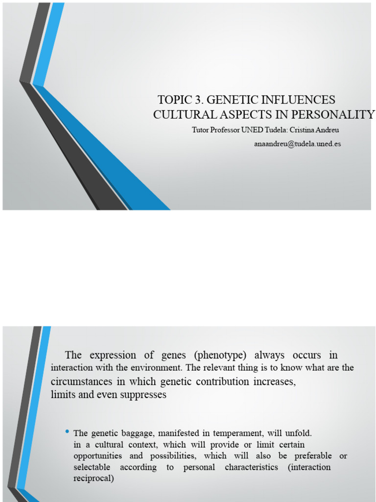 TOPIC 3. GENETIC AND CULTURAL INFLUENCES ON PERSONALITY | PDF ...