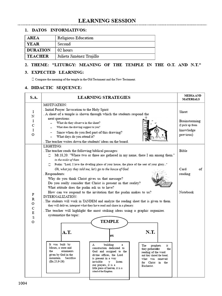Learning Session Religion 2nd Grade | PDF | Eucharist | Book Of Exodus