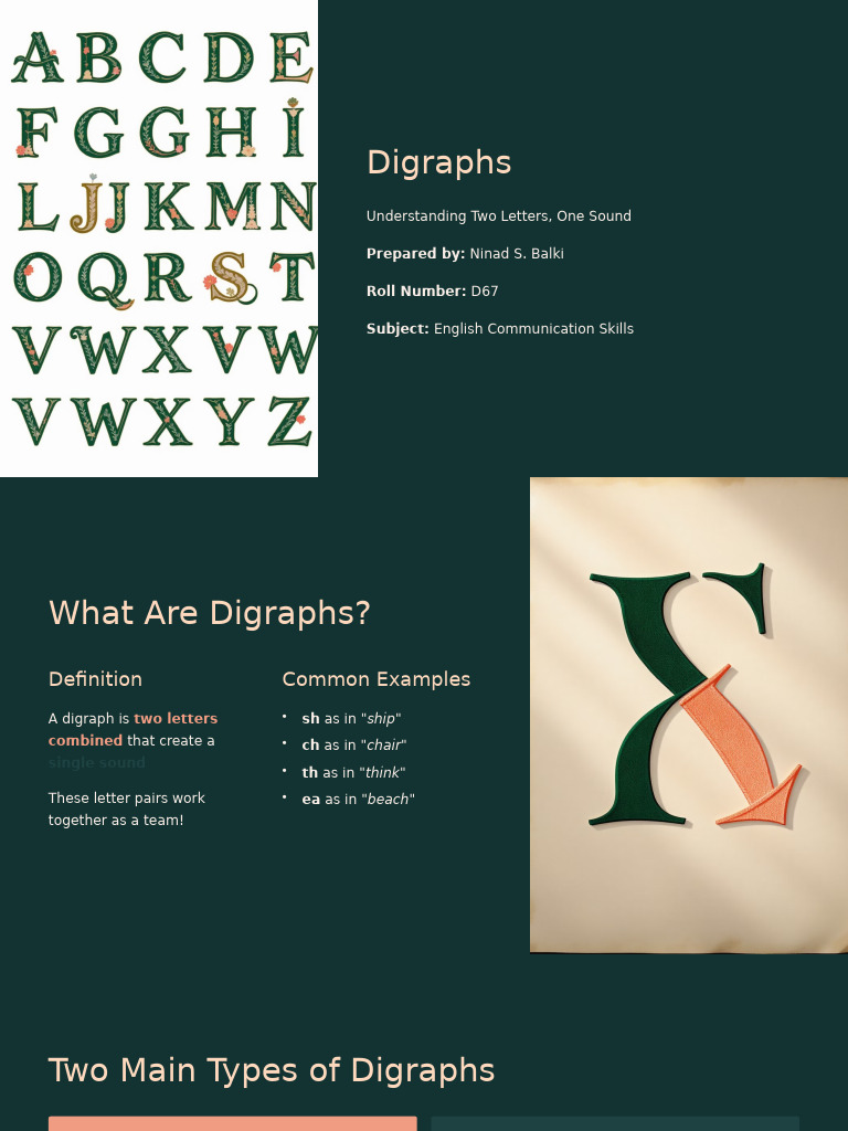 Understanding Digraphs in English | PDF