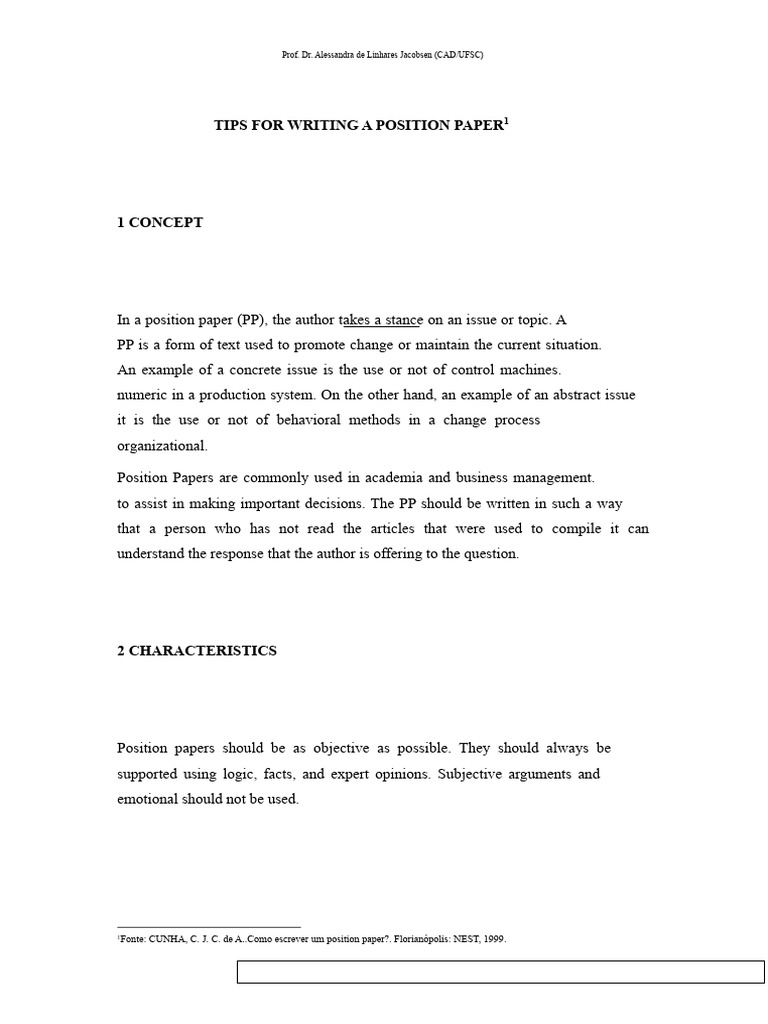 Guide to Writing a Position Paper | PDF | Argument | Cognition