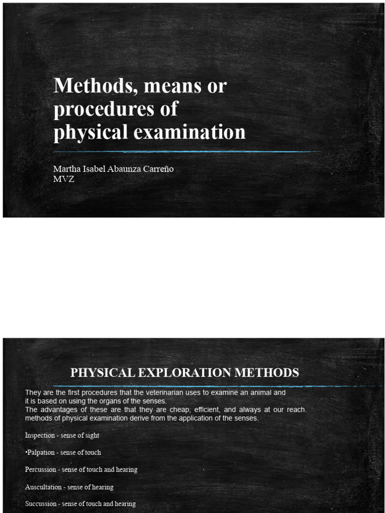 Veterinary Physical Examination Techniques | PDF | Physical Examination ...