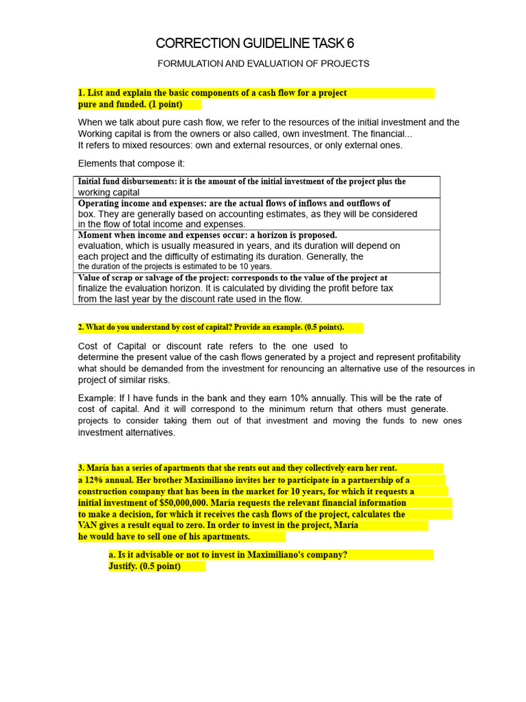 Cash Flow and NPV Evaluation Guide | PDF | Net Present Value | Cost Of ...