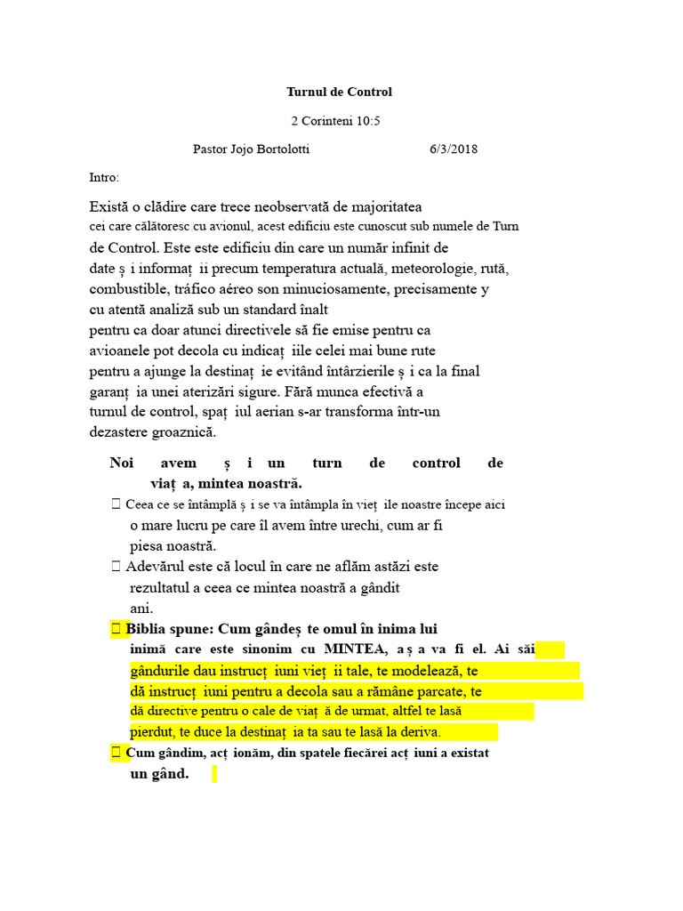 Turnul de Control | PDF