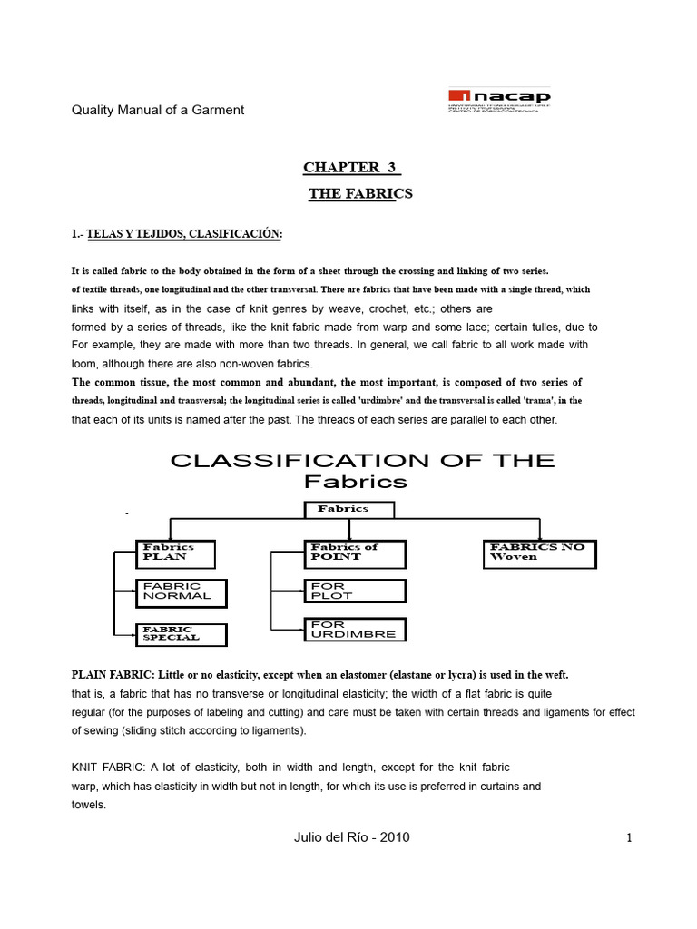 Fabric Classification in Garment Quality Manual | PDF | Loom | Knitting
