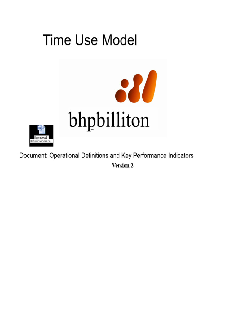 BHP Time Use Model: KPIs & Definitions | PDF | Systems Engineering