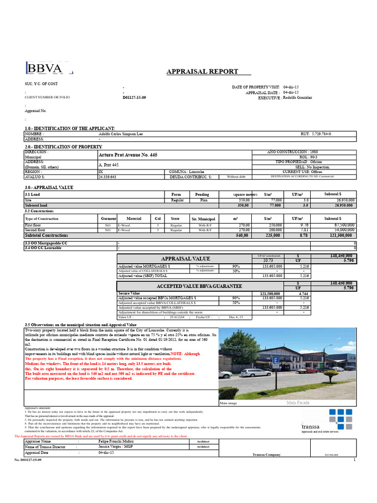 Loncoche Office Property Appraisal Report | PDF | Real Estate Appraisal ...