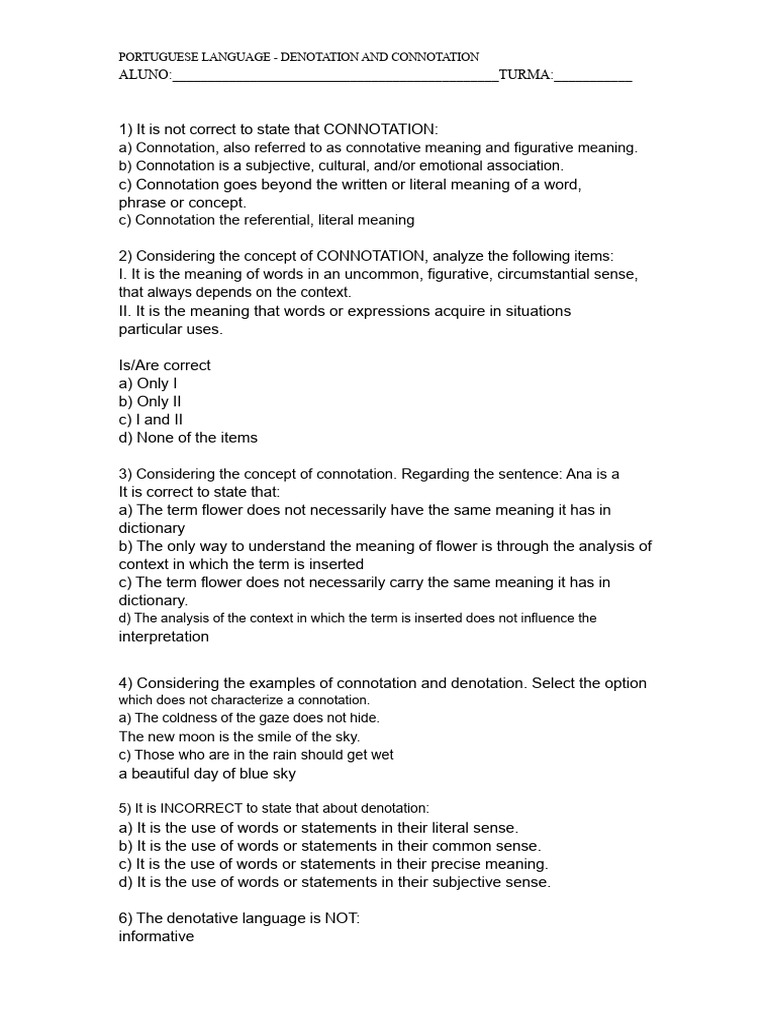 Understanding Denotation and Connotation | PDF | Semantics | Linguistics