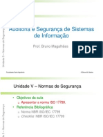 Auditoria e Segurança - Unidade 5 V1.0 - Normas de Segurança