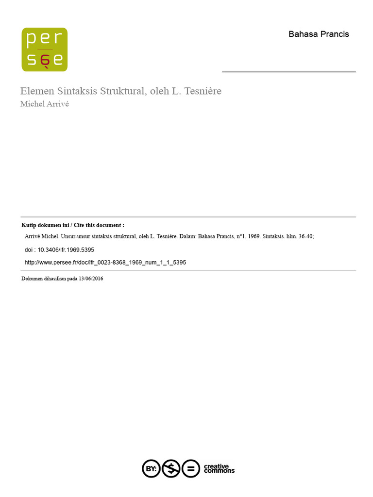 Tesnière - 1959 - Unsur-Unsur Sintaksis Struktural | PDF