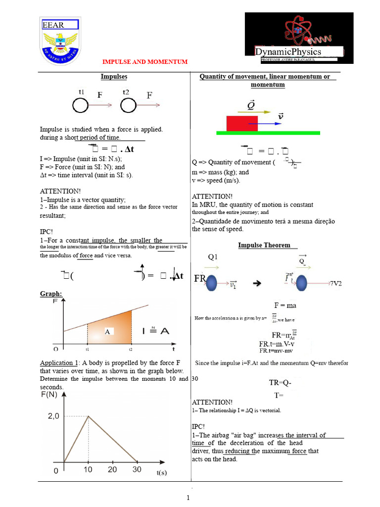 Impulse and Momentum Explained | PDF | Momentum | Force