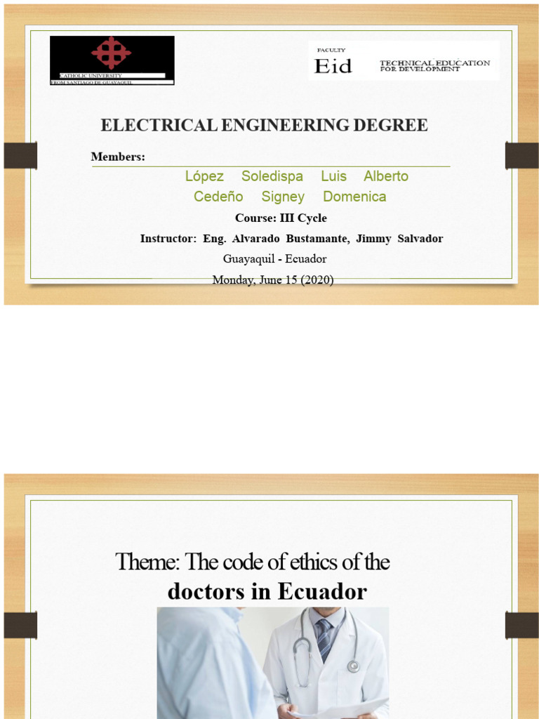 Ecuador Medical Ethics Code Overview | PDF