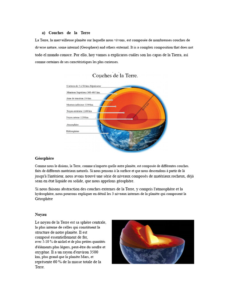Couches de la Terre et leur Utilité | PDF | Terre | Manteau terrestre