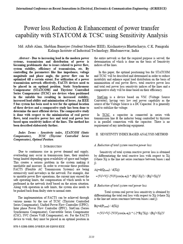 Optimize Power Flow with STATCOM & TCSC | PDF | Physical Quantities ...