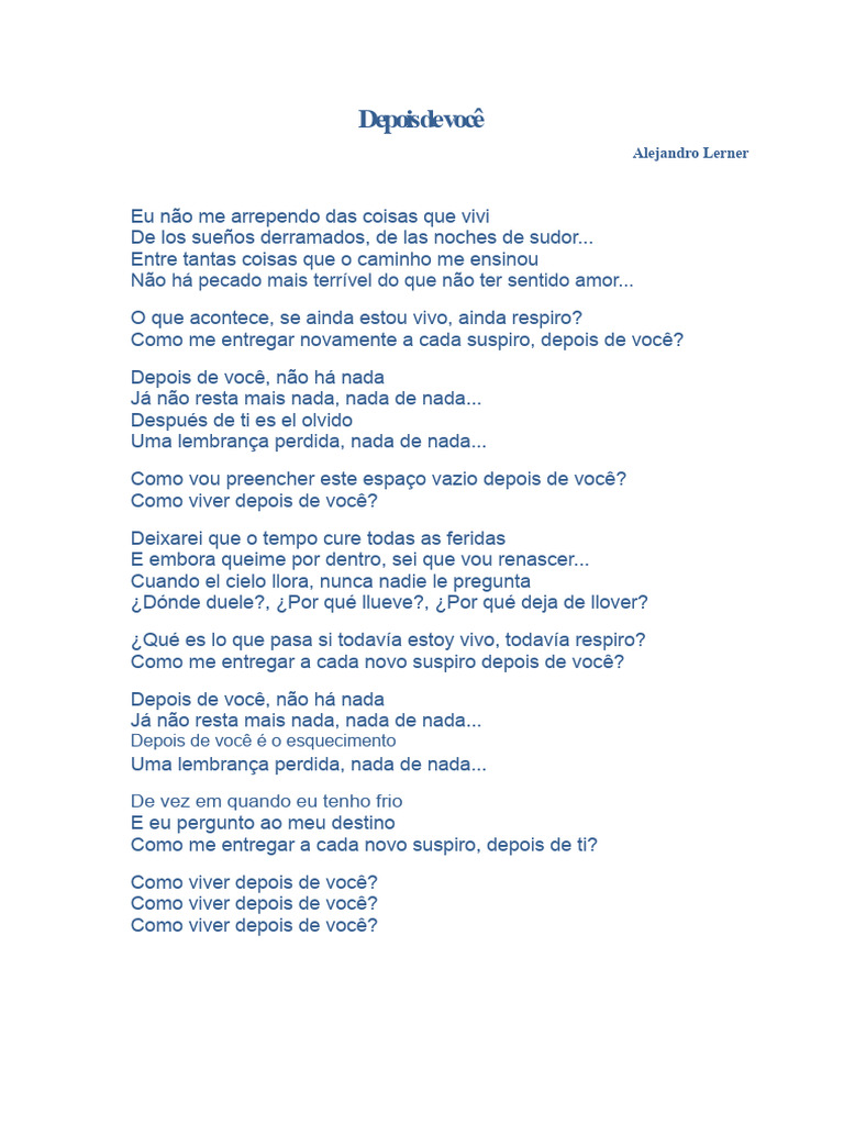 Reflexões sobre a vida após o amor | PDF