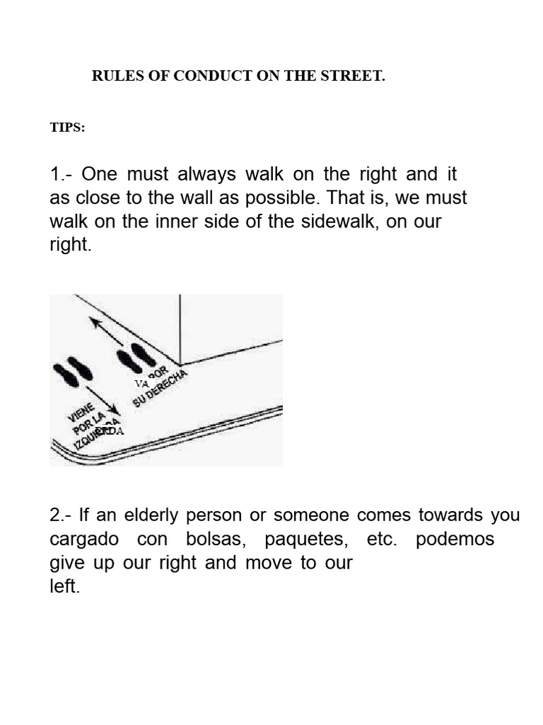 Street Conduct and Courtesy Guidelines | PDF | Sidewalk