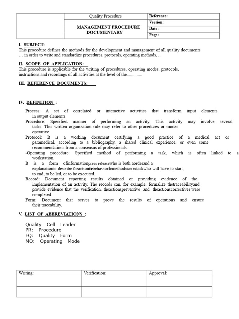 Quality Document Management Procedure | PDF | Verification And ...