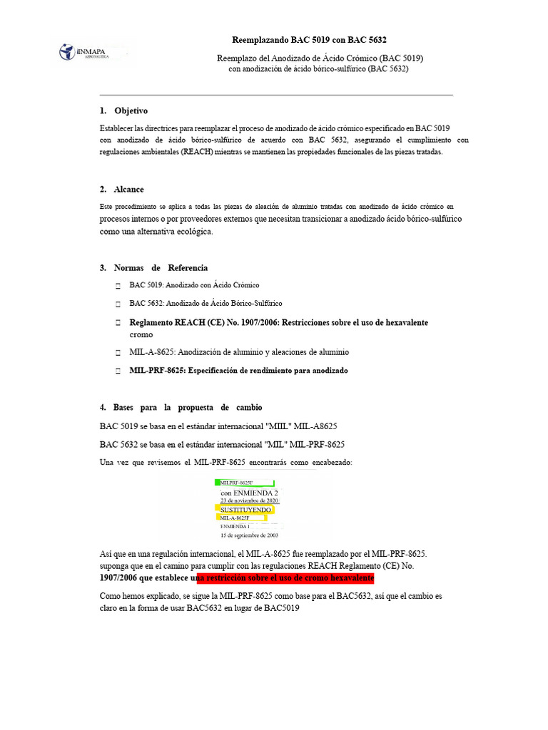 Reemplazo de BAC 5019 por BAC 5632 | PDF | Cromo | Aluminio
