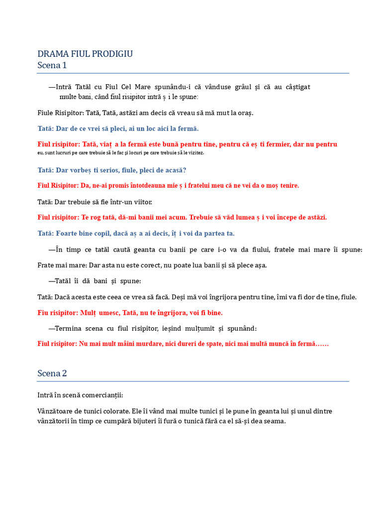 Drama Fiul Risipitor | PDF