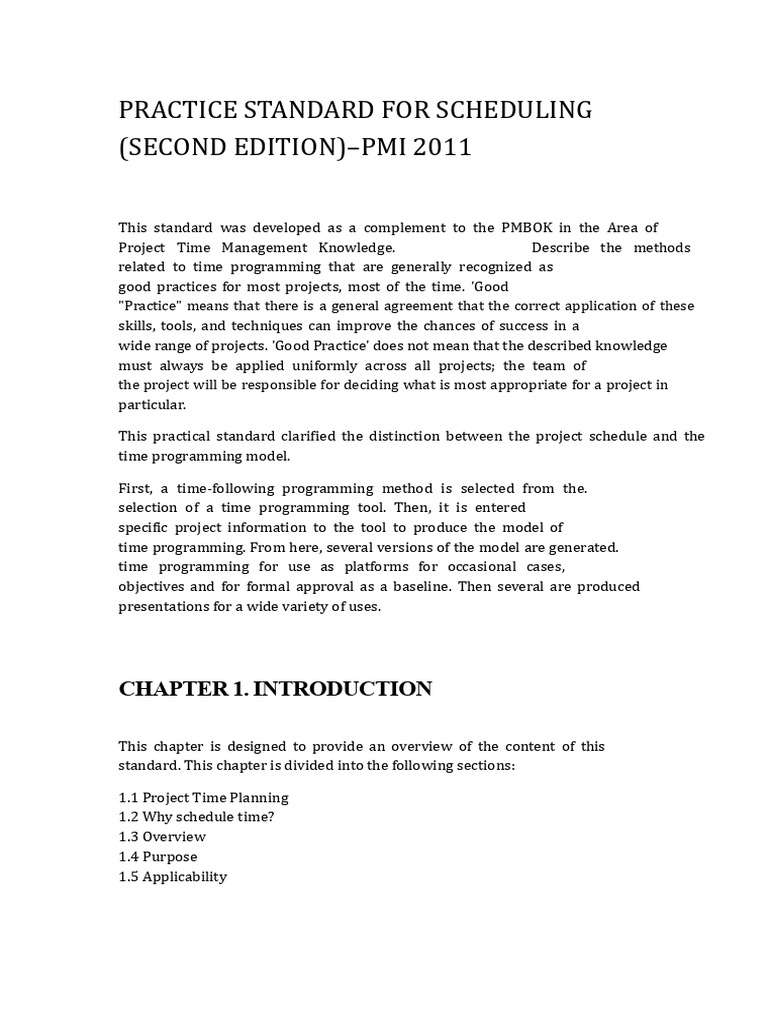 Project Time Management Standards Guide | PDF | Project Management ...